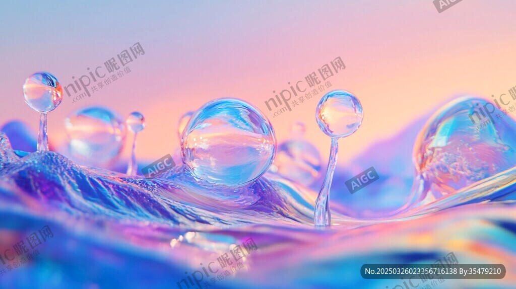 夢幻水波上的晶瑩泡泡