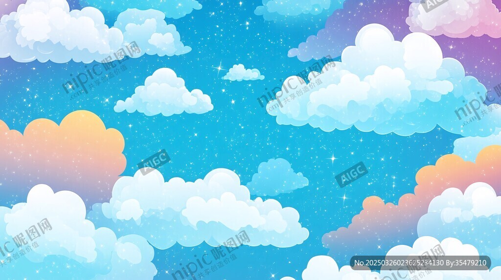 夢幻云端星空背景圖