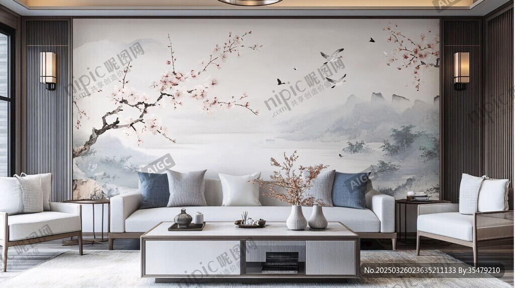 中式水墨風客廳優雅景致
