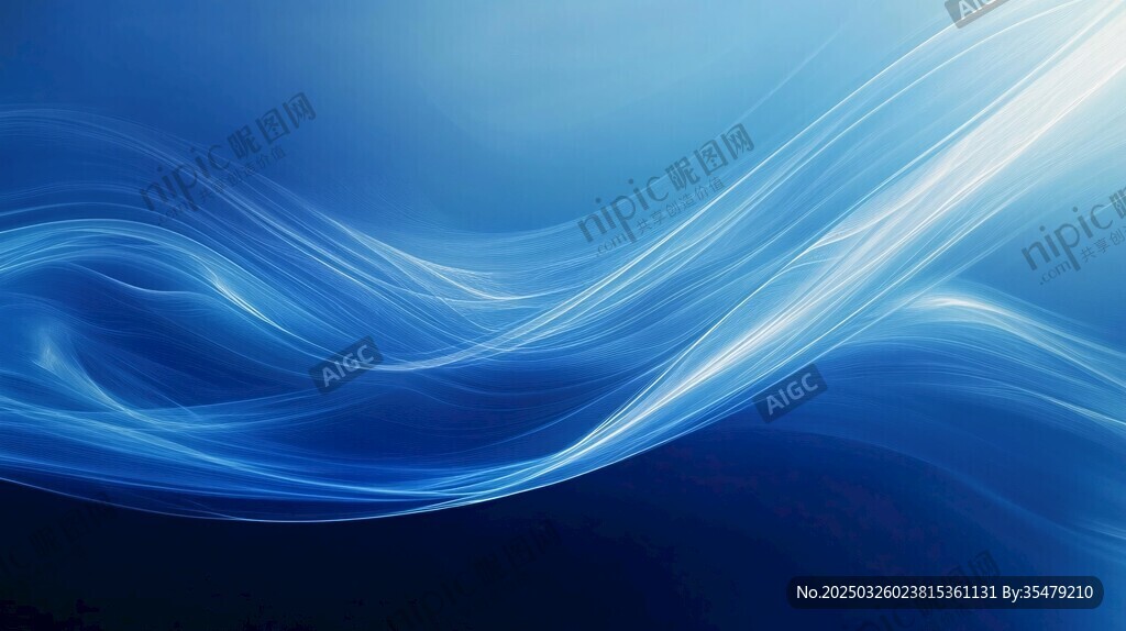 藍色夢幻流動光影背景圖