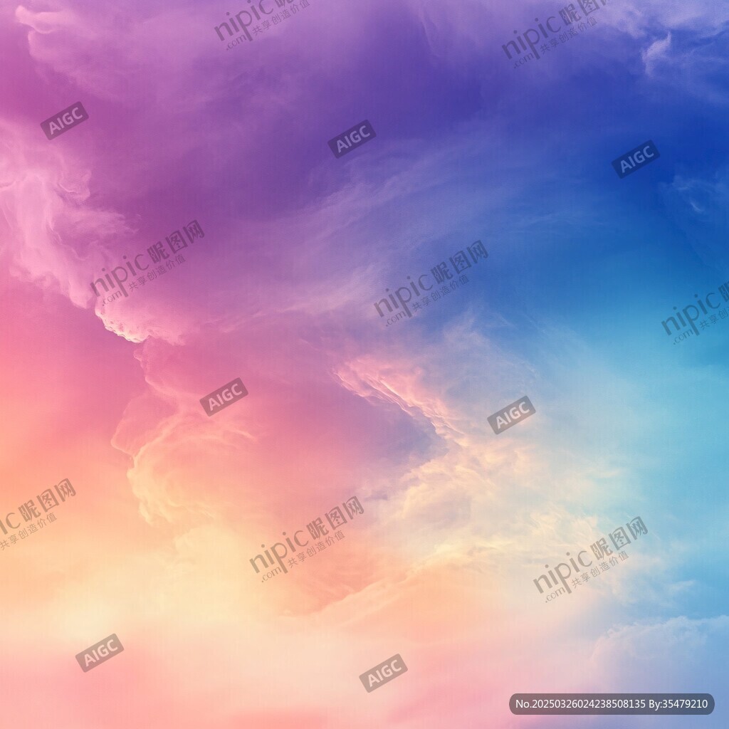 夢幻絢麗天空云彩背景圖