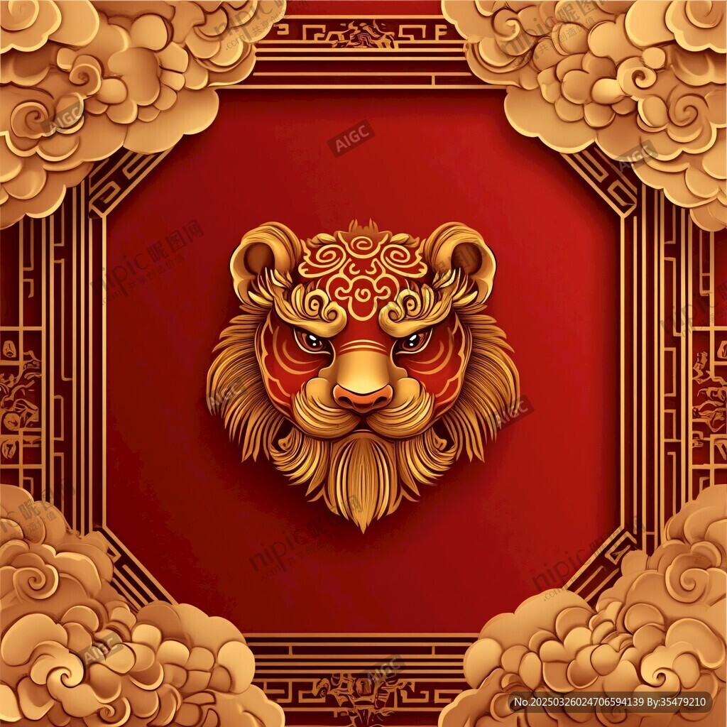 金虎賀歲 中式祥瑞圖騰