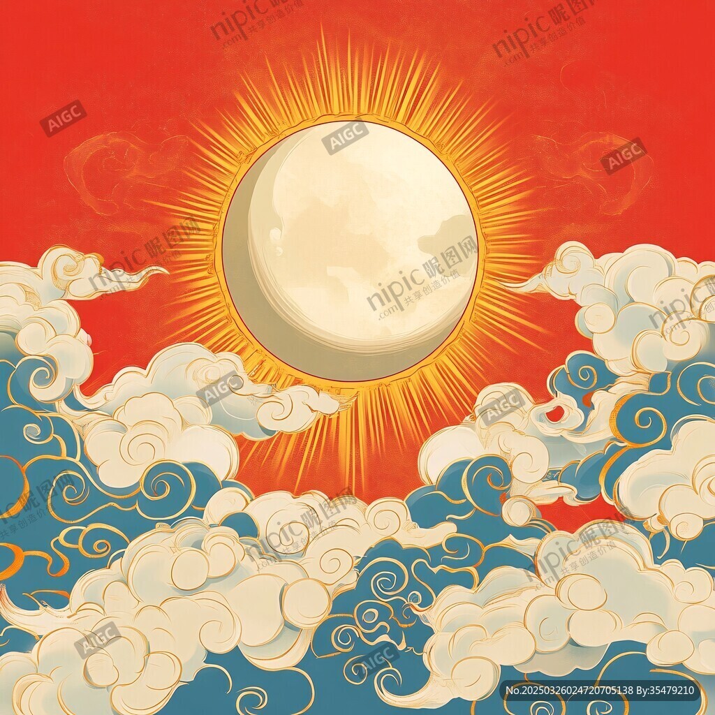 紅日云海 國風祥瑞圖景