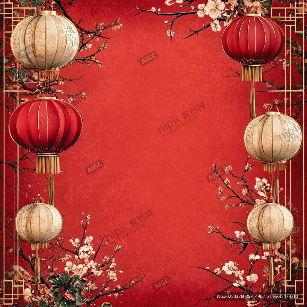 喜慶中式紅燈籠背景圖