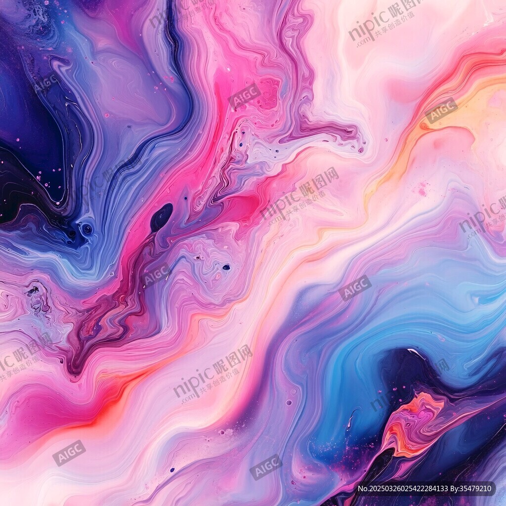 夢幻流體色彩抽象藝術圖