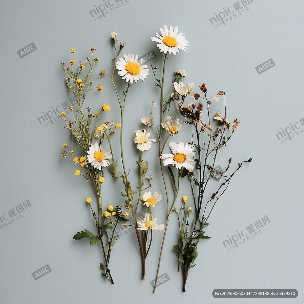 清新雛菊與野花靜物組合