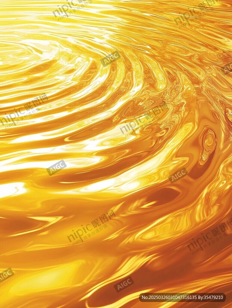 金色漣漪水波紋理背景