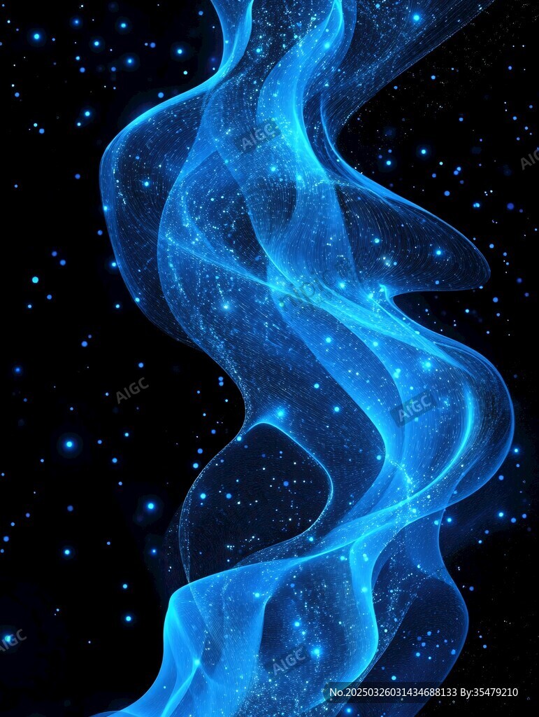 夢幻藍色星云流動特效圖
