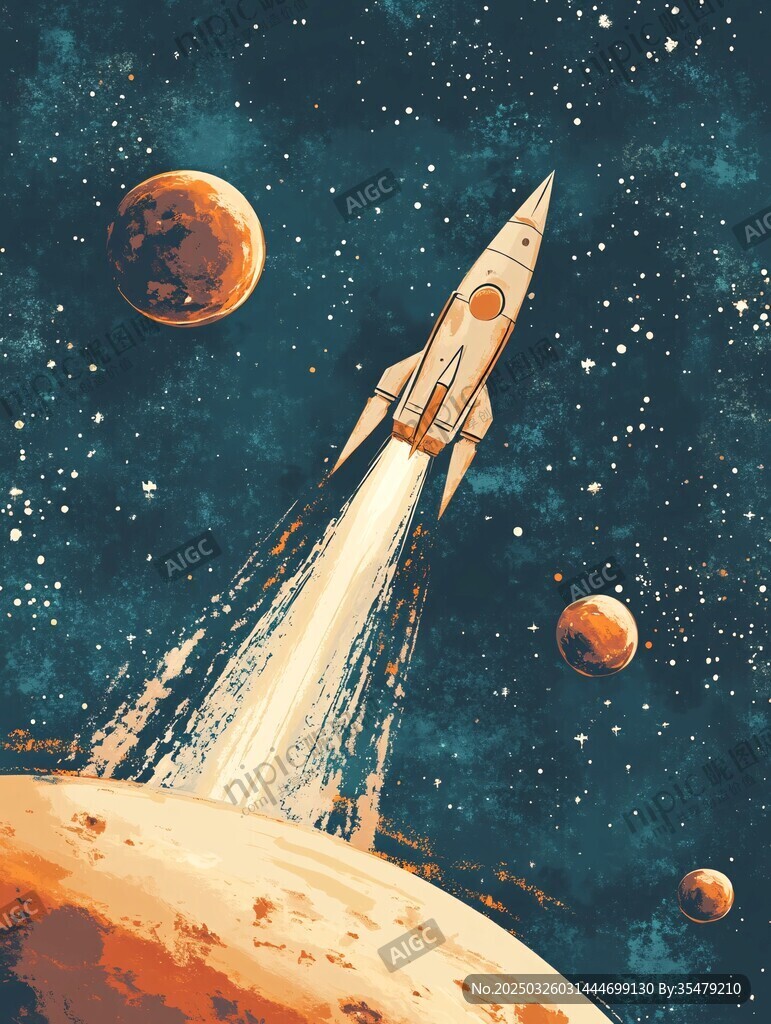 火箭穿梭于星際之間