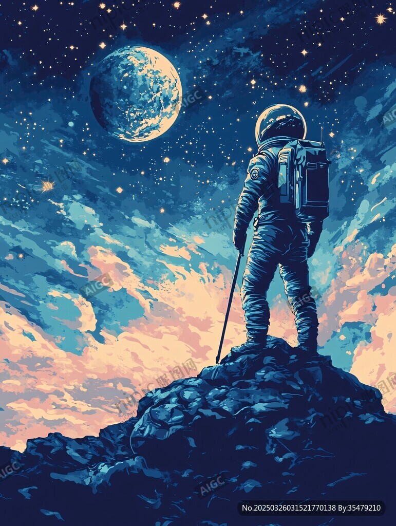 宇航員凝望天際的夢幻時刻
