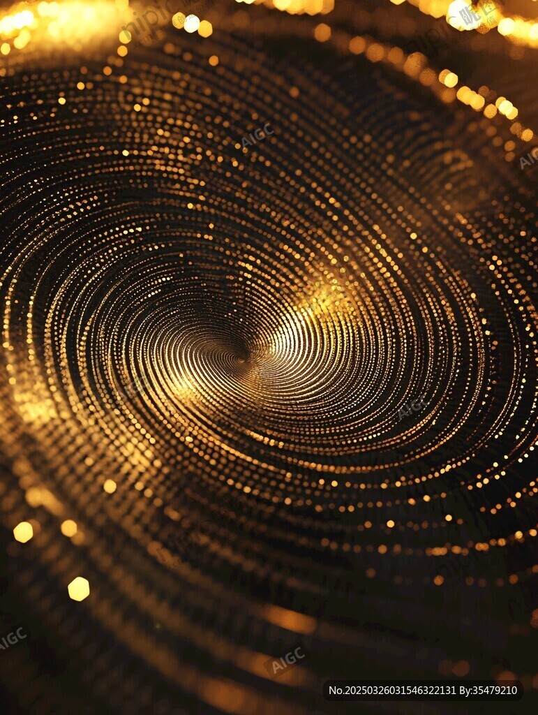 金色旋渦光效科技感背景