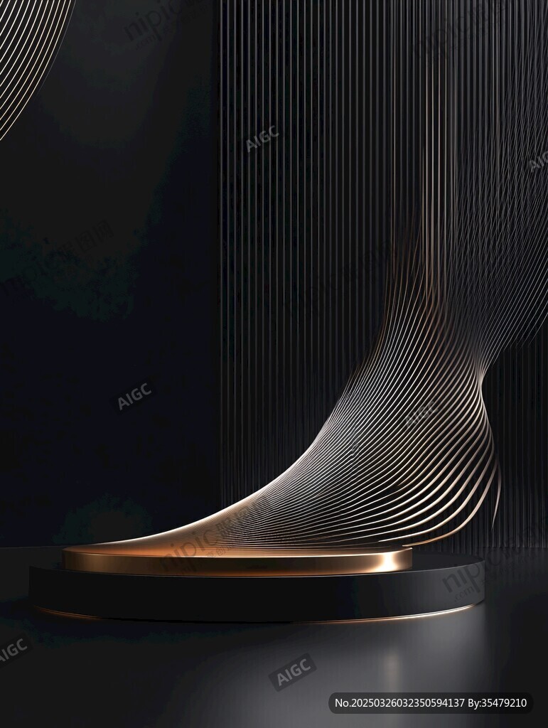 黑金線條質感展示臺