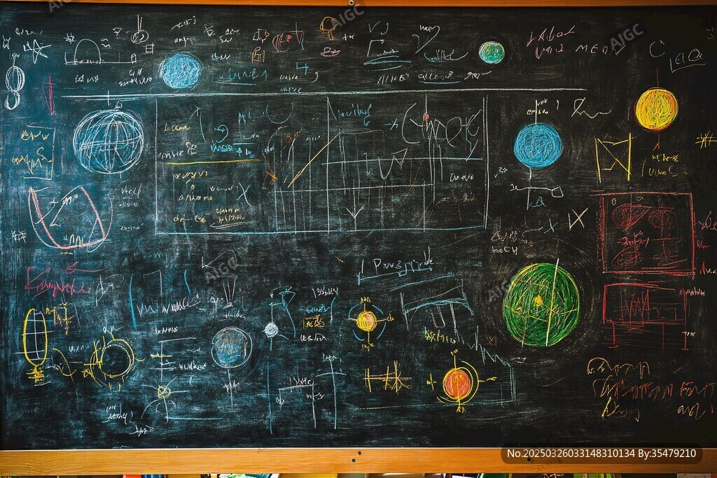充滿科學元素的黑板板書