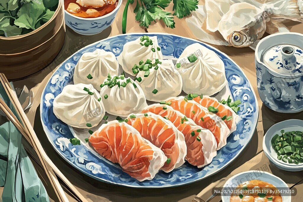 中式餐桌上的多樣美食