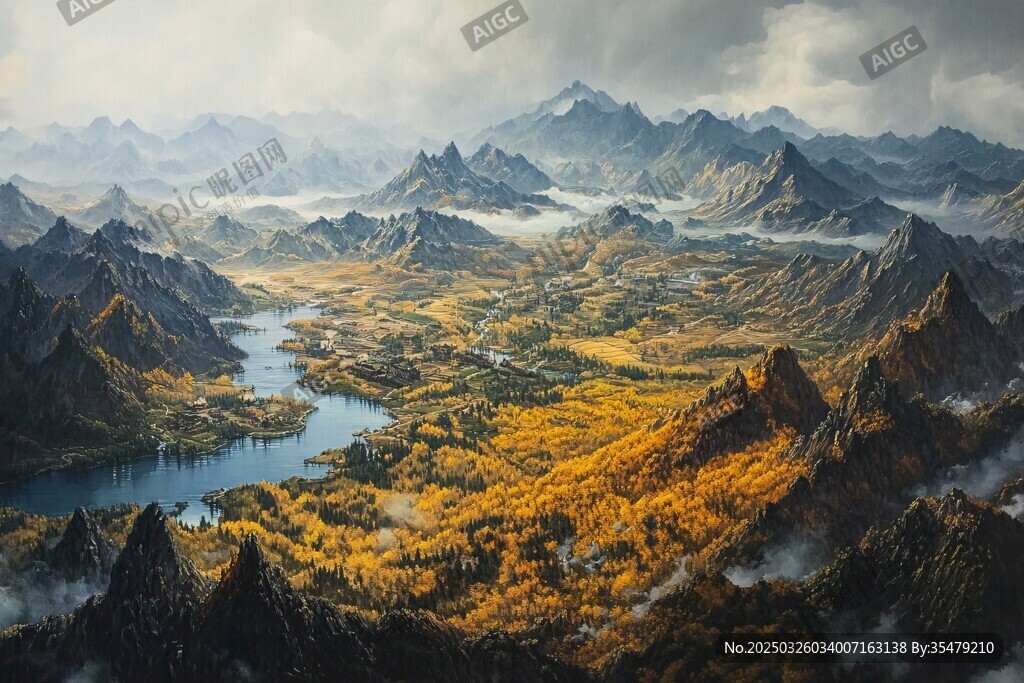 秋日壯美山河景觀