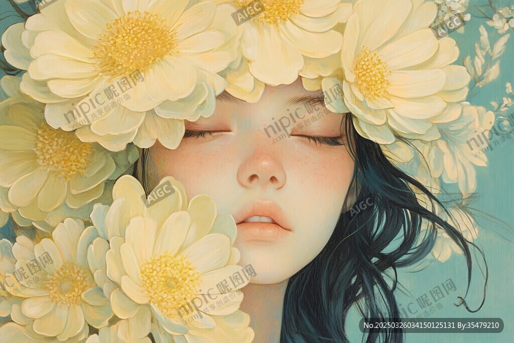 少女與繁花的夢(mèng)幻瞬間