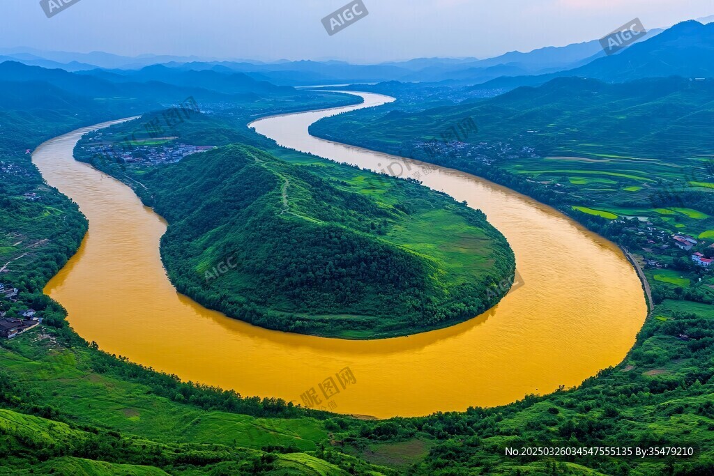 黃河壯麗大拐彎景觀