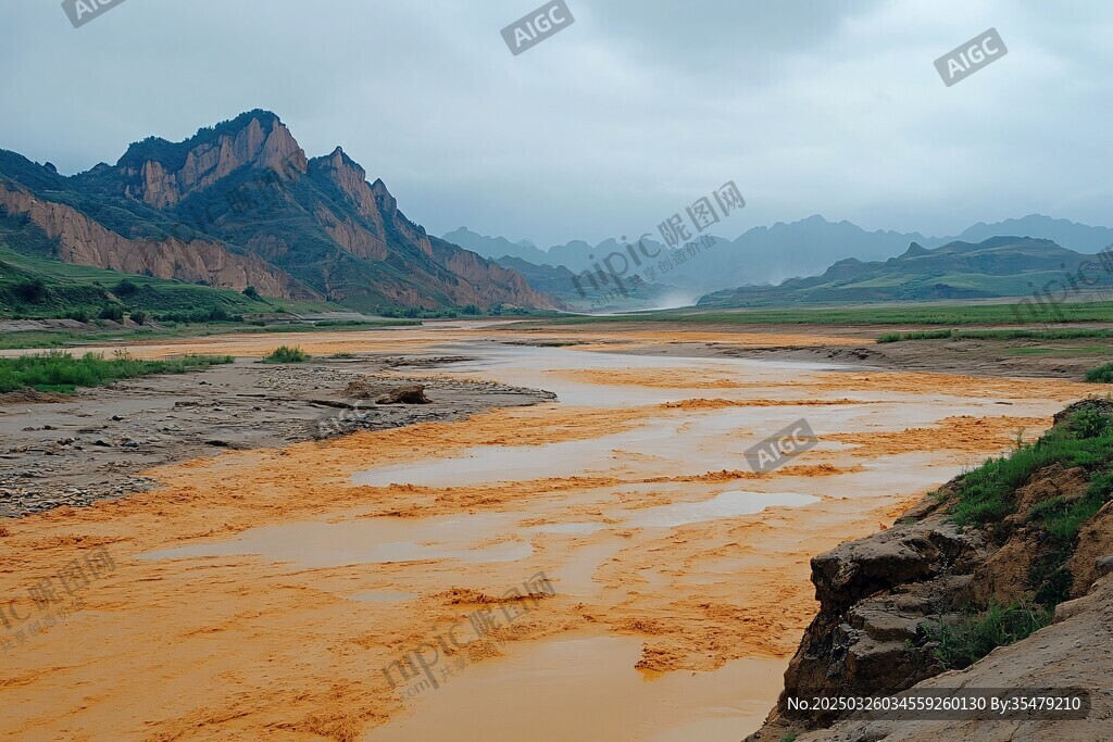 黃河畔壯麗山河景觀