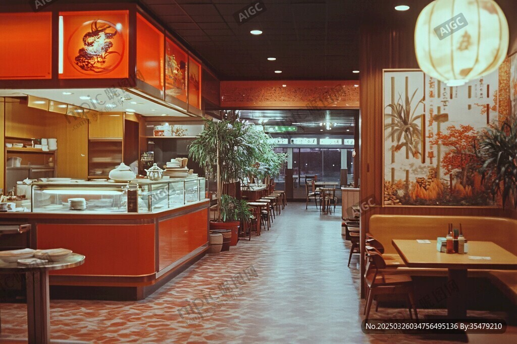 復古風中式餐廳內部景象