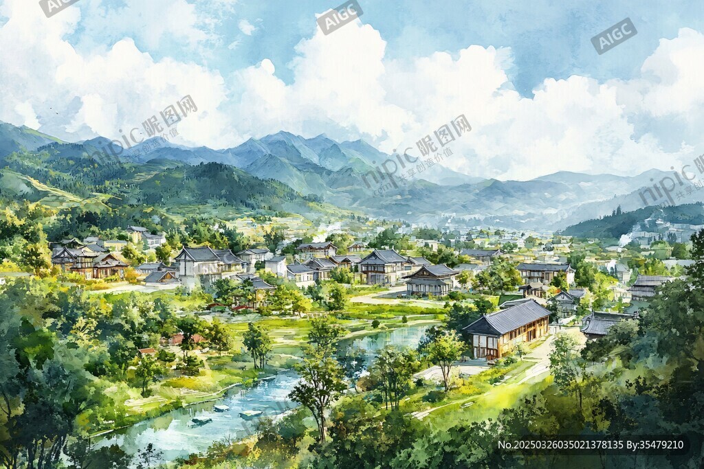 山間村落美景
