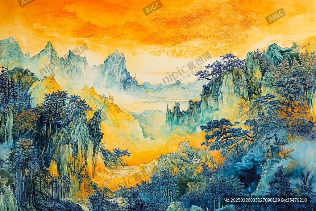 壯美山川絢麗風光圖