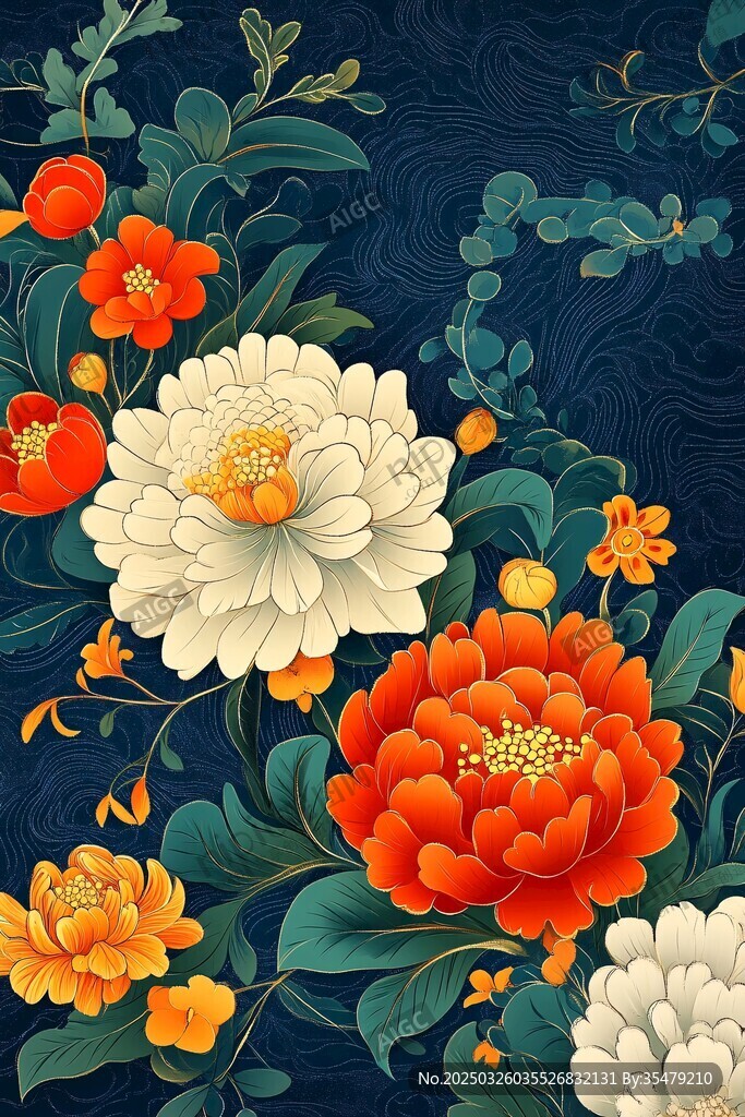 中式繁花圖