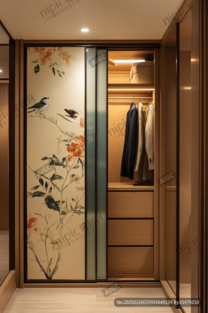 中式花鳥衣柜 雅致家居風(fēng)