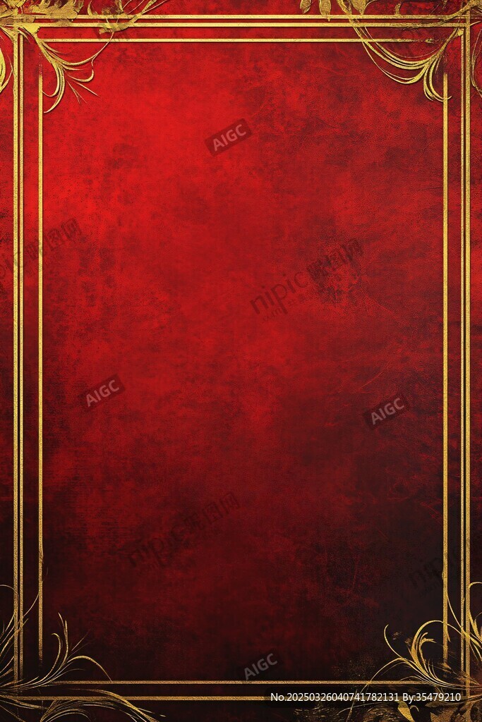 紅色金邊復古風背景圖
