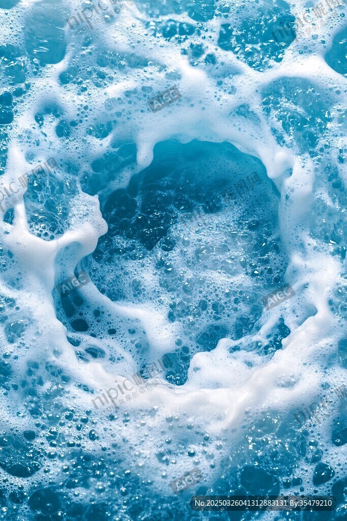 藍色海浪漩渦特寫畫面