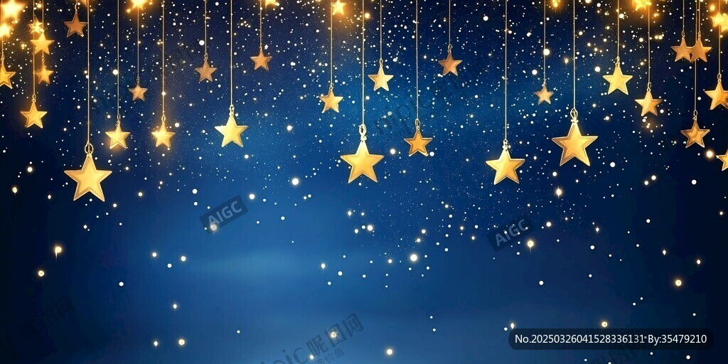 夢(mèng)幻星空金色星星背景圖
