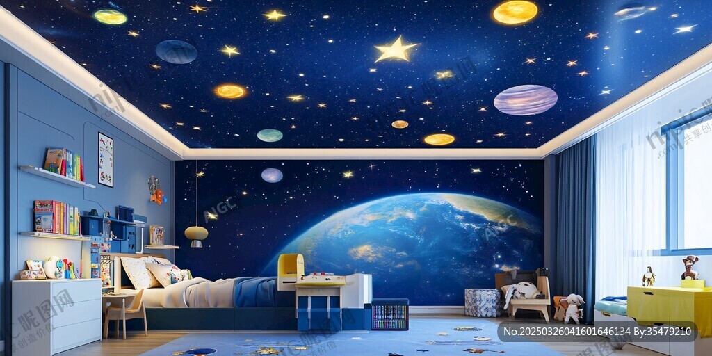 夢幻星空兒童房設(shè)計