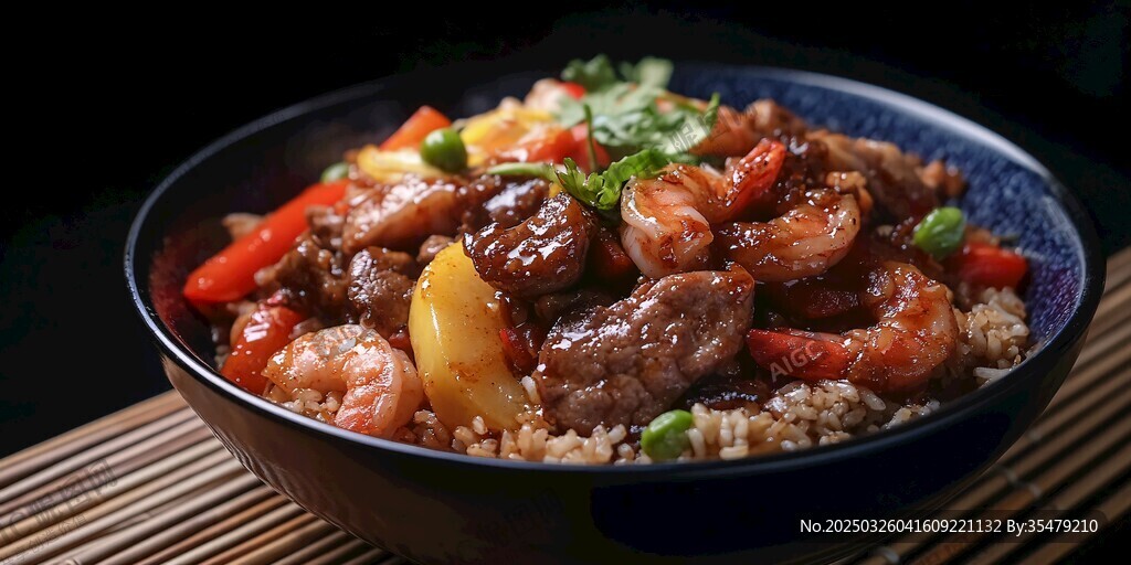 海鮮牛肉蓋飯誘人美味