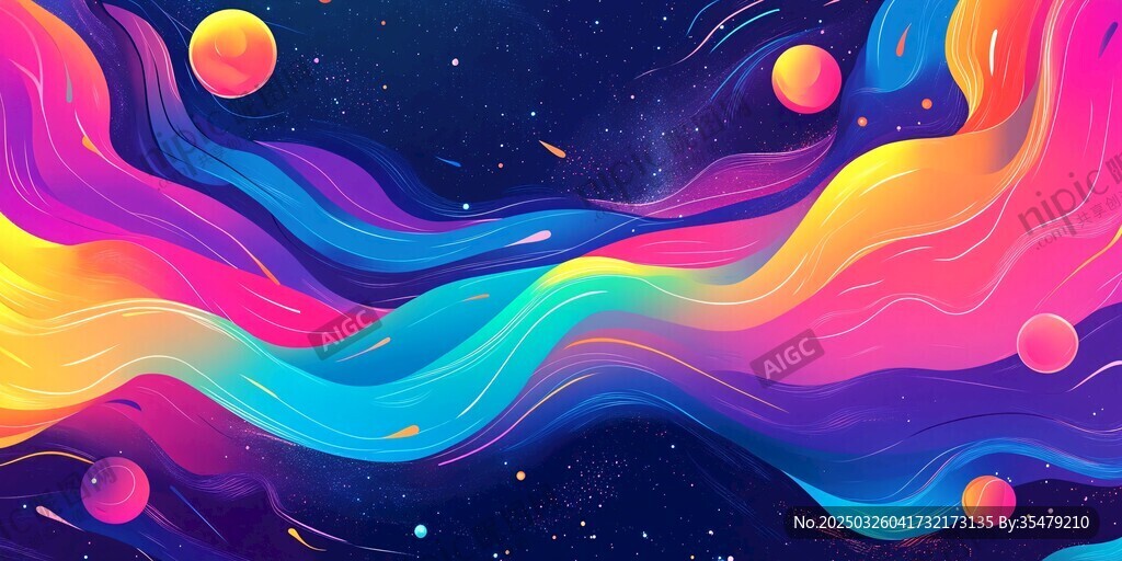 夢幻宇宙色彩流動景象