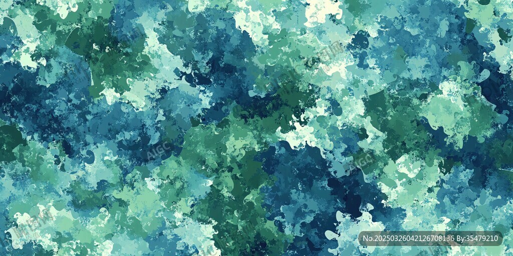 藍綠水彩風抽象背景圖案