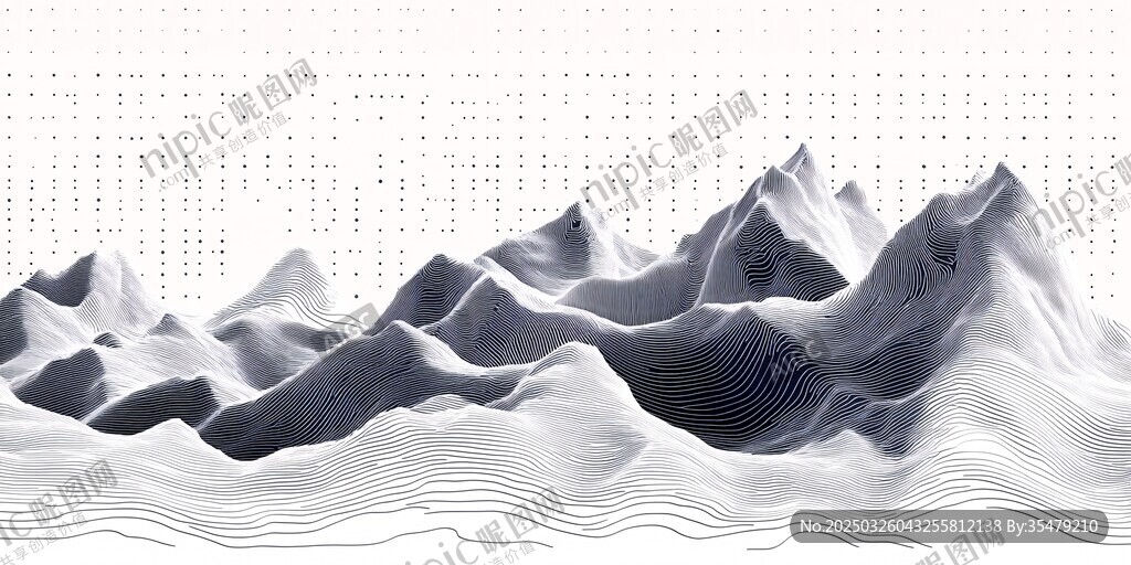 水墨風格山脈背景圖