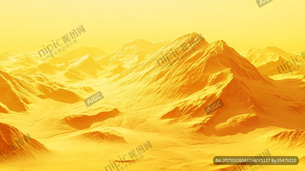 金色壯麗山脈景觀