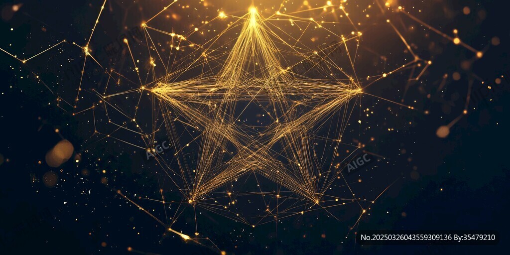 金色星狀網(wǎng)絡(luò)科技背景圖
