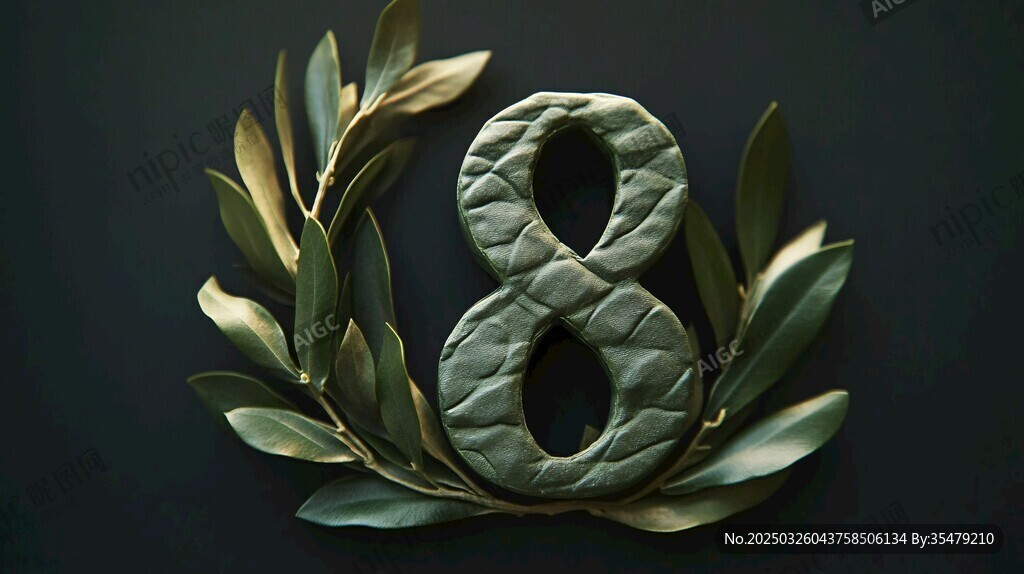 橄欖枝環(huán)繞的數(shù)字8