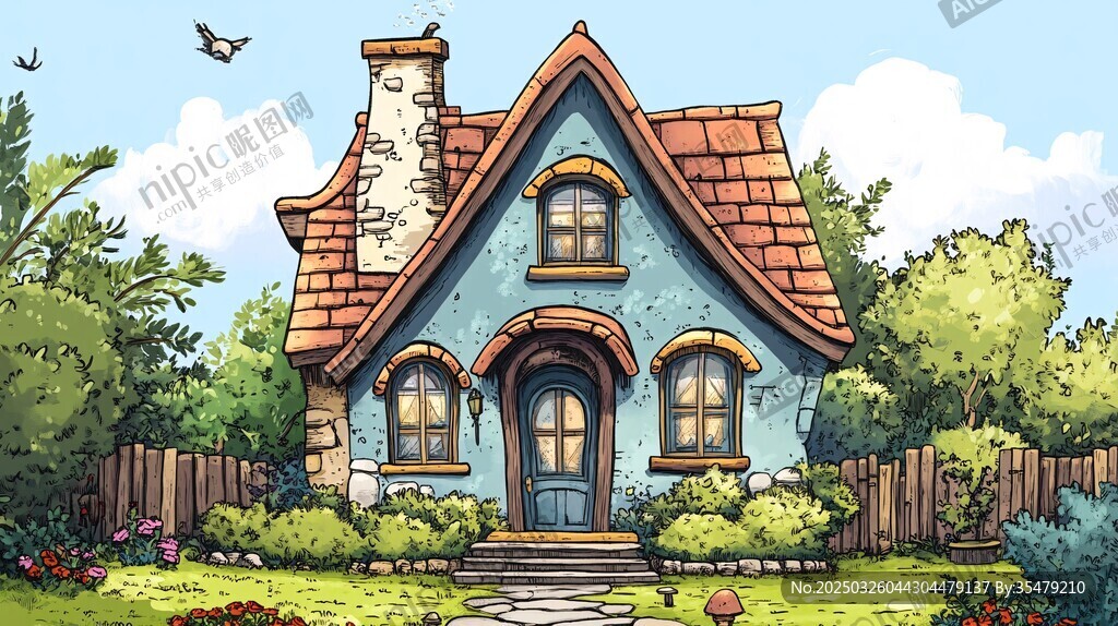 夢幻藍色童話小屋