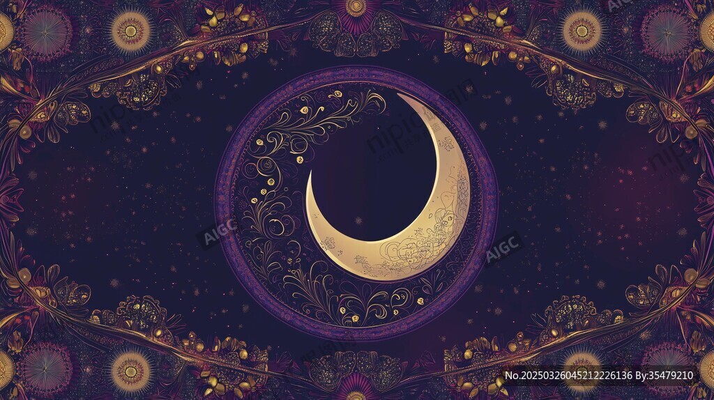 夢(mèng)幻新月神秘裝飾圖案