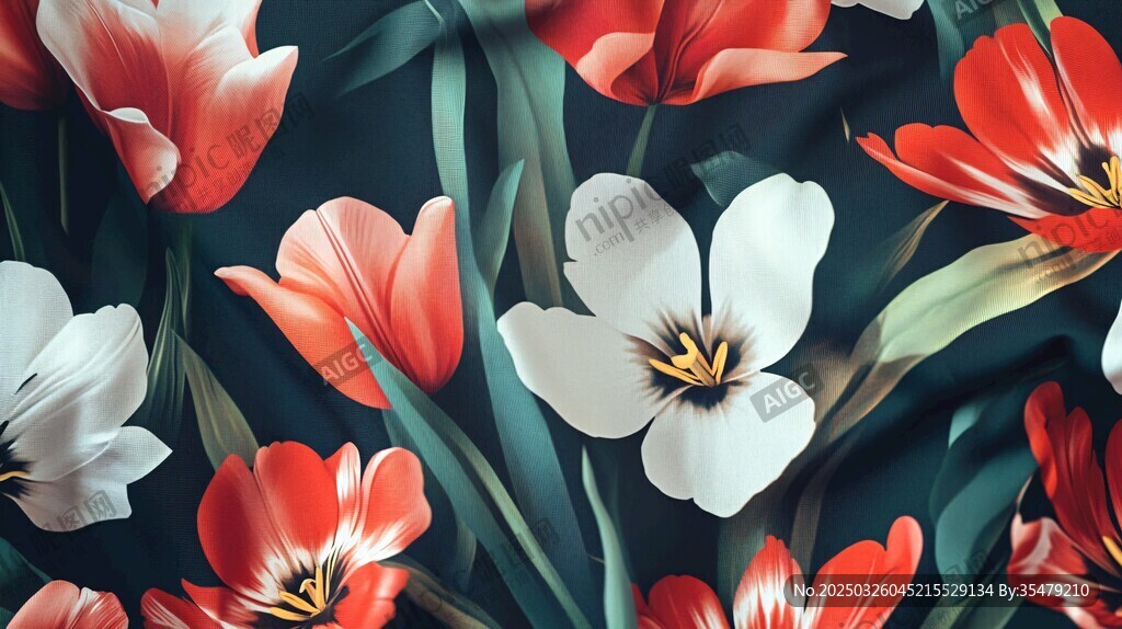 郁金香花卉圖案背景