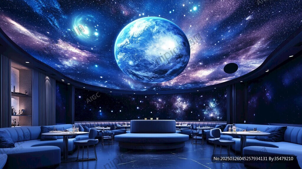 夢幻星空主題室內休閑空間
