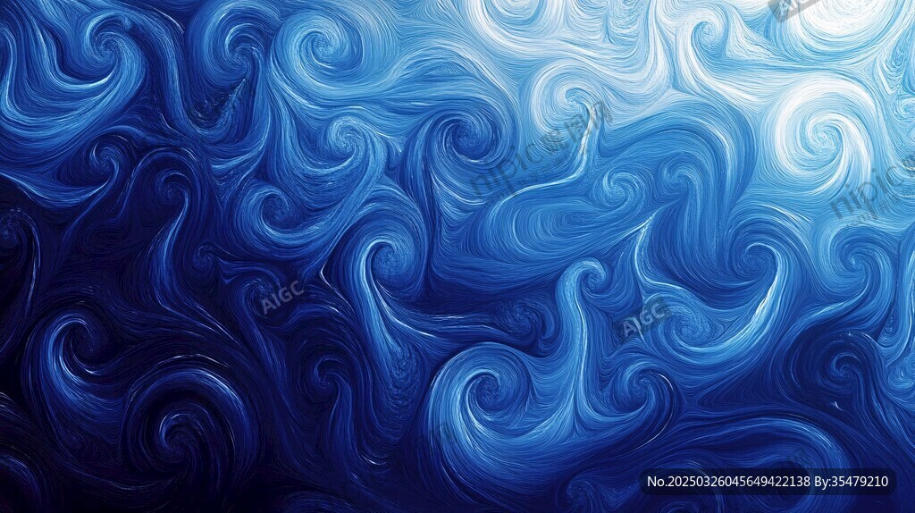 藍色夢幻波紋抽象背景圖