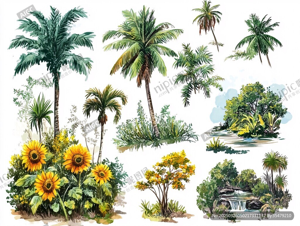 熱帶植物插畫集