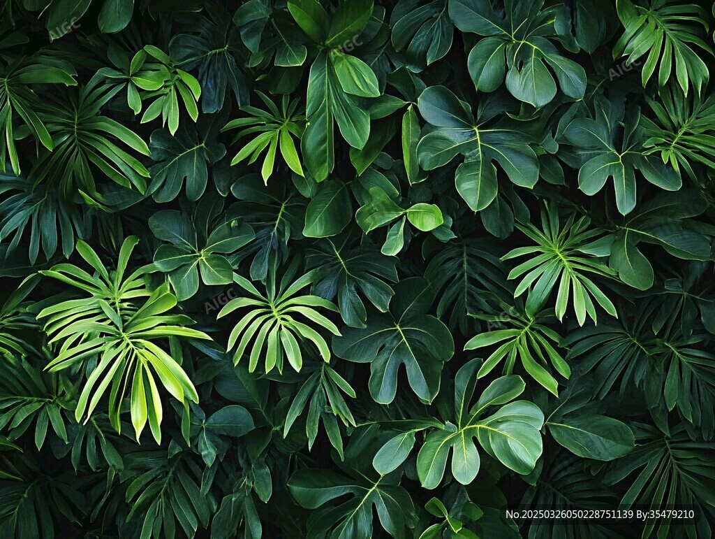 繁茂綠植背景圖