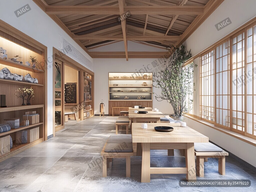 日式茶室雅致室內空間