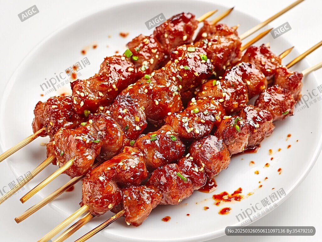 美味烤肉串誘人呈現