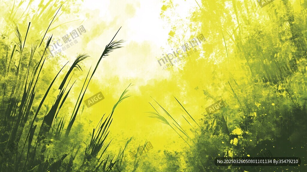 陽光灑落的清新草地