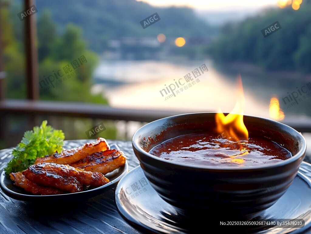湖畔美食 火焰湯與烤物