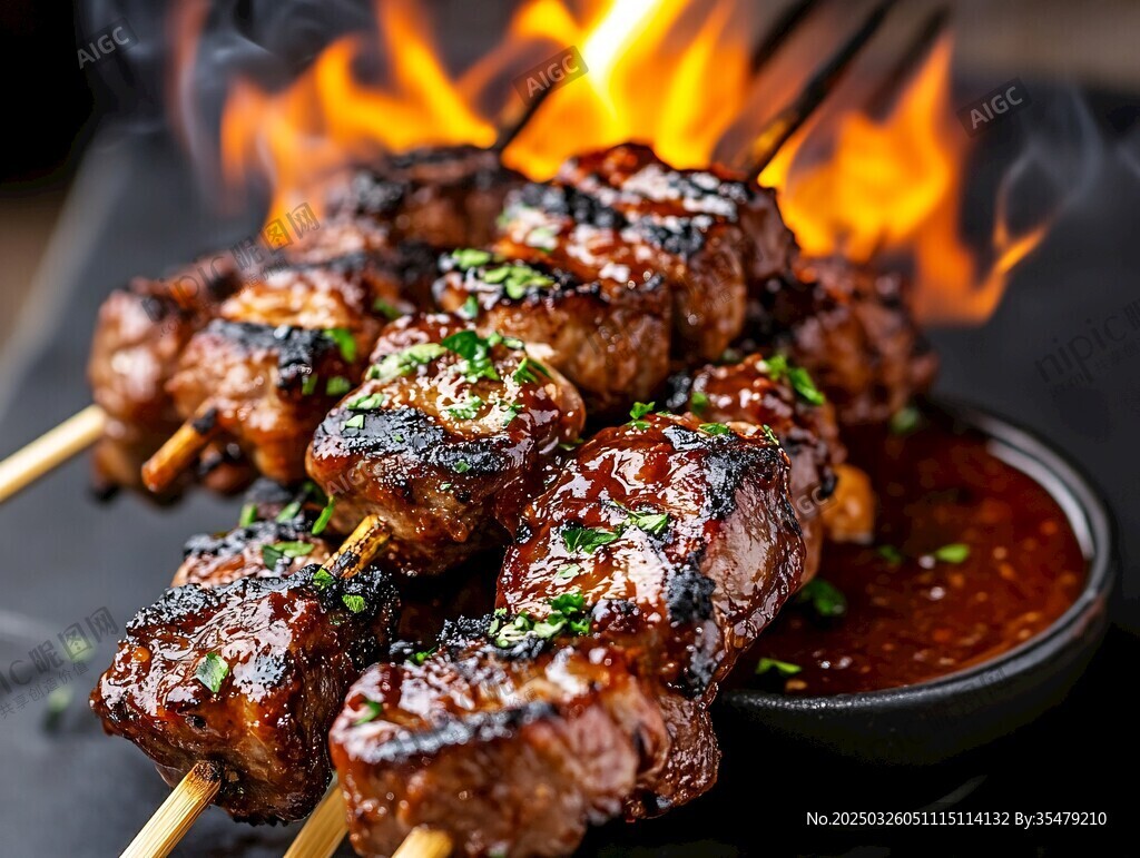炭火烤肉串 美味誘人飄香